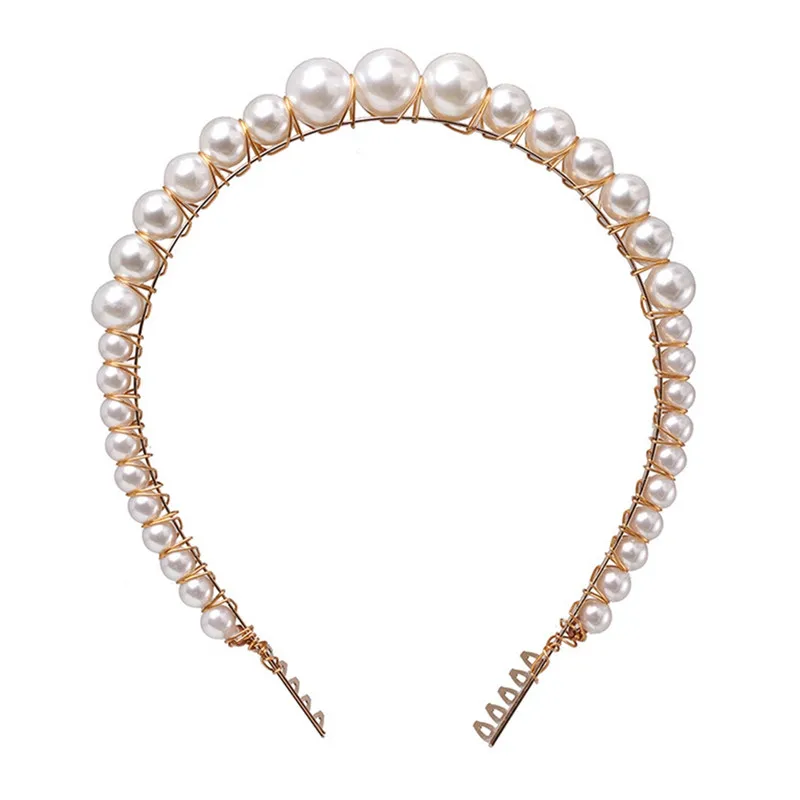 PINKSEE Simple Design Imitation Pearls Hairbands Bridal Wedding Party Headdress Elegant Hair Hoop | Украшения и аксессуары