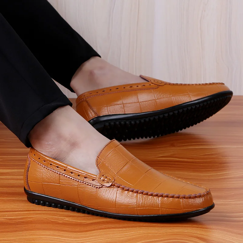 Унисекс Кожаные слипоны NORTHMARCH коричневые элегантные кожаные мокасины обувь для