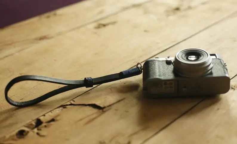 Синяя верхняя утолщенная кожа 8 мм темная ручная работа ремешок для камеры и