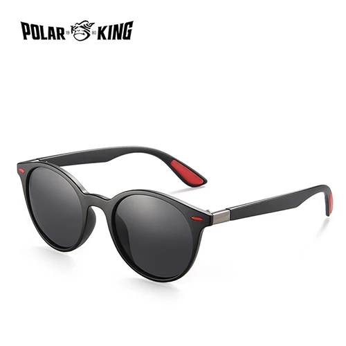 POLARKING Бренд Моды Поляризованные Пластиковые Мужские Солнцезащитные Очки Gafas De Sol мужские Вождения Солнцезащитные Очки Рыбалка Путешествия Очки - Цвет линз: C1 Matte Black Red