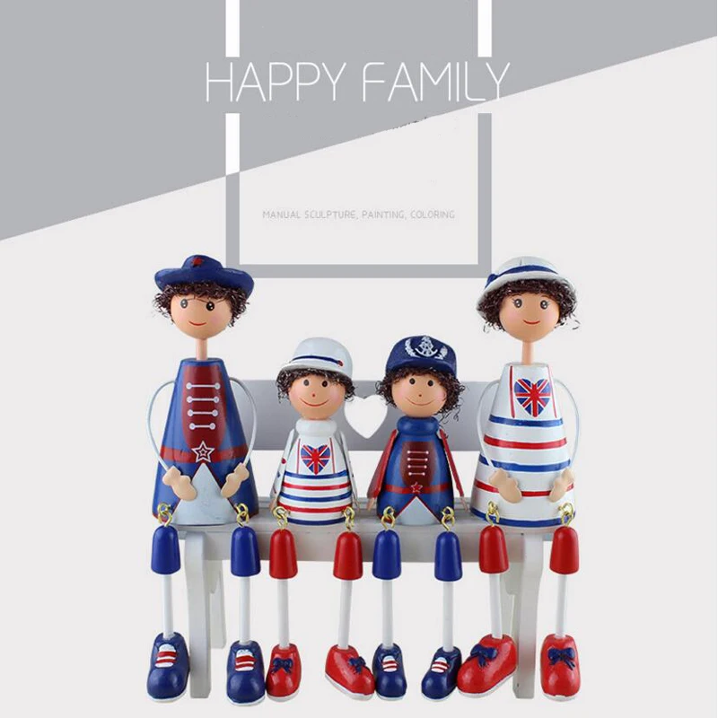 Деревянные игрушки твёмно синие фигурки детские с ручным принтом милая кукла