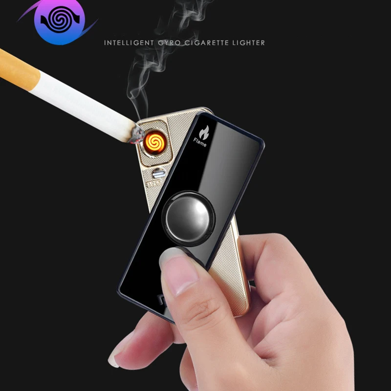 USB Зажигалка Spinner игрушечный гироскоп без газа пальцевая Игрушка Гироскоп флэш Tri