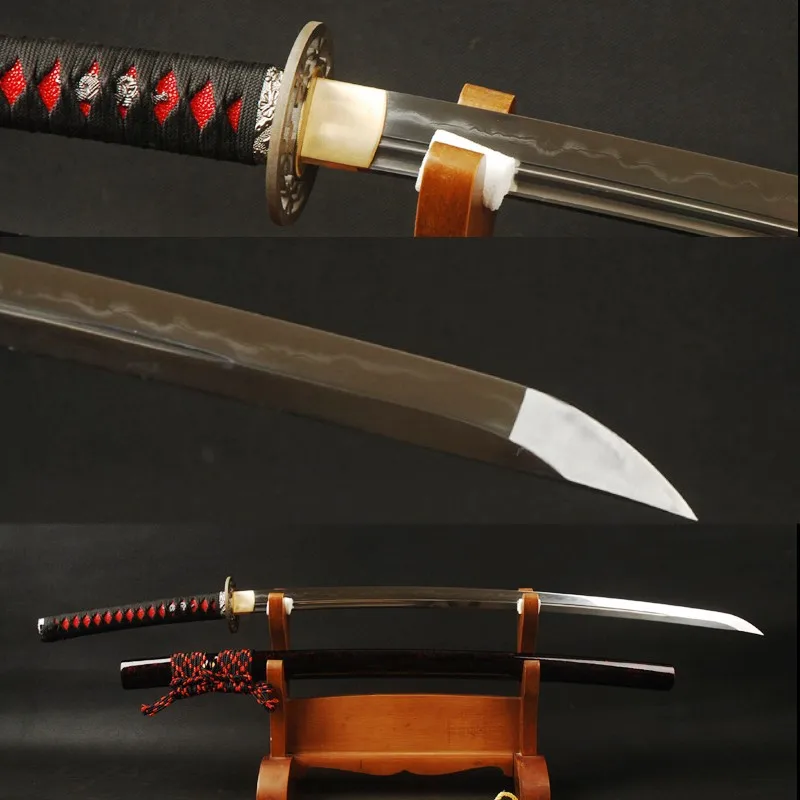 Сложенном Стали Урожай Японский Самурай Unokubitsukuri Лезвие Полный Тан Меч Глины