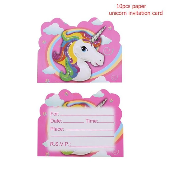 unicorn card Баннер единорог с днем рождения баннер для вечеринки в честь Дня Рождения украшения Дети Единорог украшения поставки Единорог вечерние баннер флаг - Цвет: unicorn card