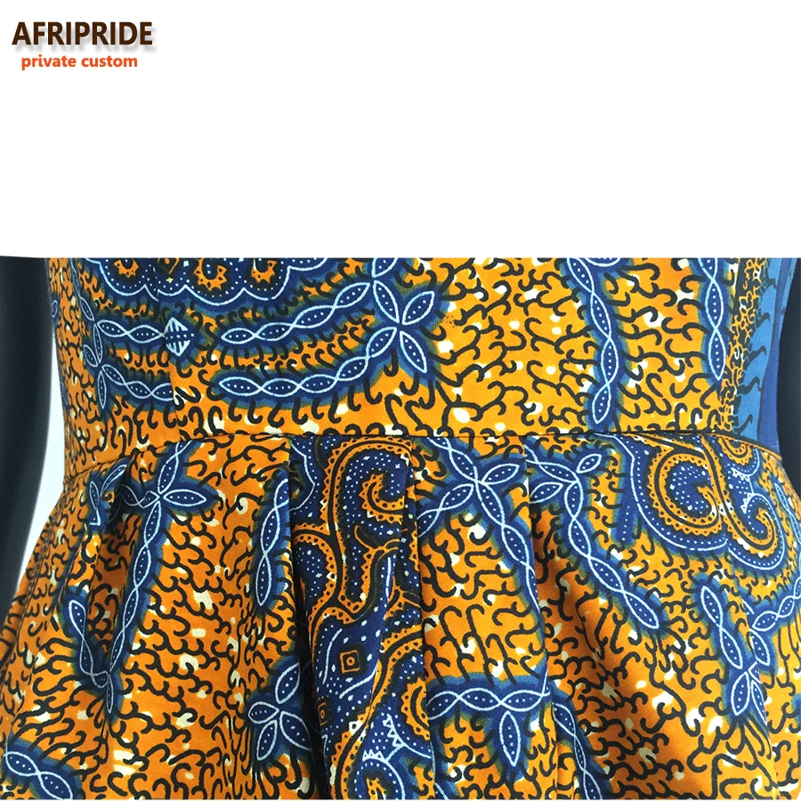 Осенний Модный женский костюм AFRIPRIDE, индивидуальное платье с открытыми плечами длиной до щиколотки+ штаны длиной до щиколотки, батик, хлопок, A722624