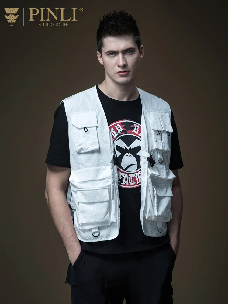 Мужская майка без рукавов новая весенняя с карманами Ma3 Jia3 B191307224 2018 | одежда