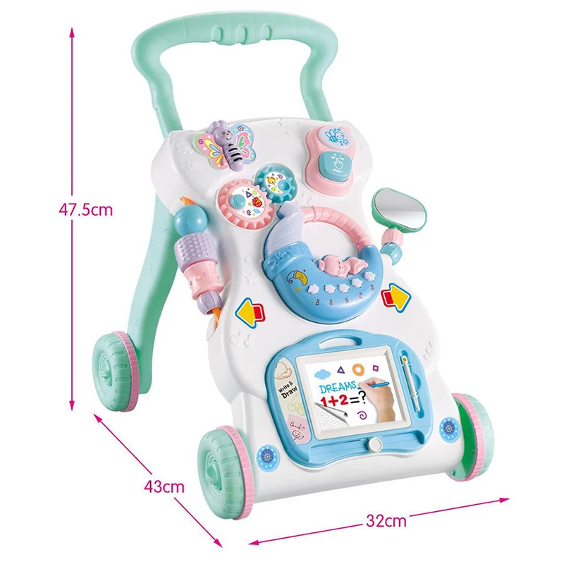 Многофункциональная музыкальная ходунки игрушки детская прогулочная коляска на