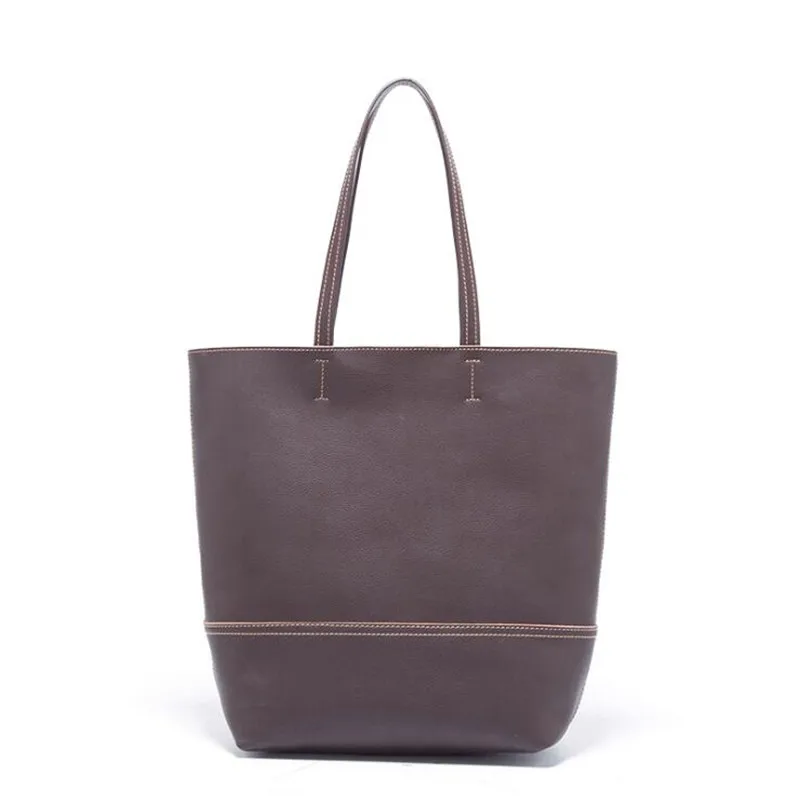 Anti-theft Design Genuine Leather Tote Bags Second Layer Cowhide Handbags Women Shoulder Female Large Capacity Liner Bag | Багаж и сумки