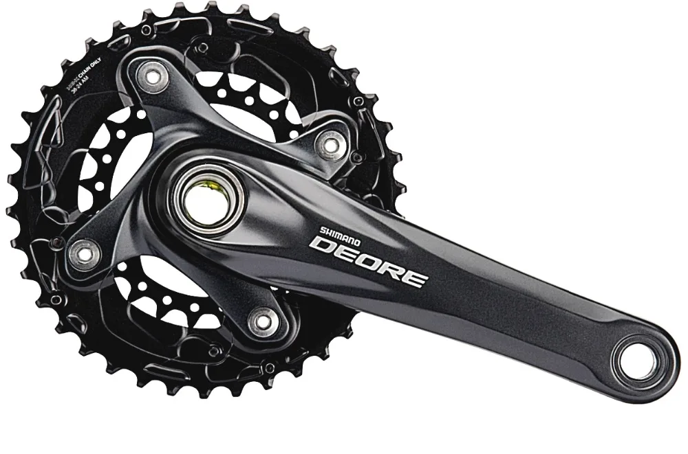 Оригинальный Shimano Deore велосипедный FC M615 Hollowtec 2 кривошипа 40 28 T/38 T 24 26 170 мм черный 2x10