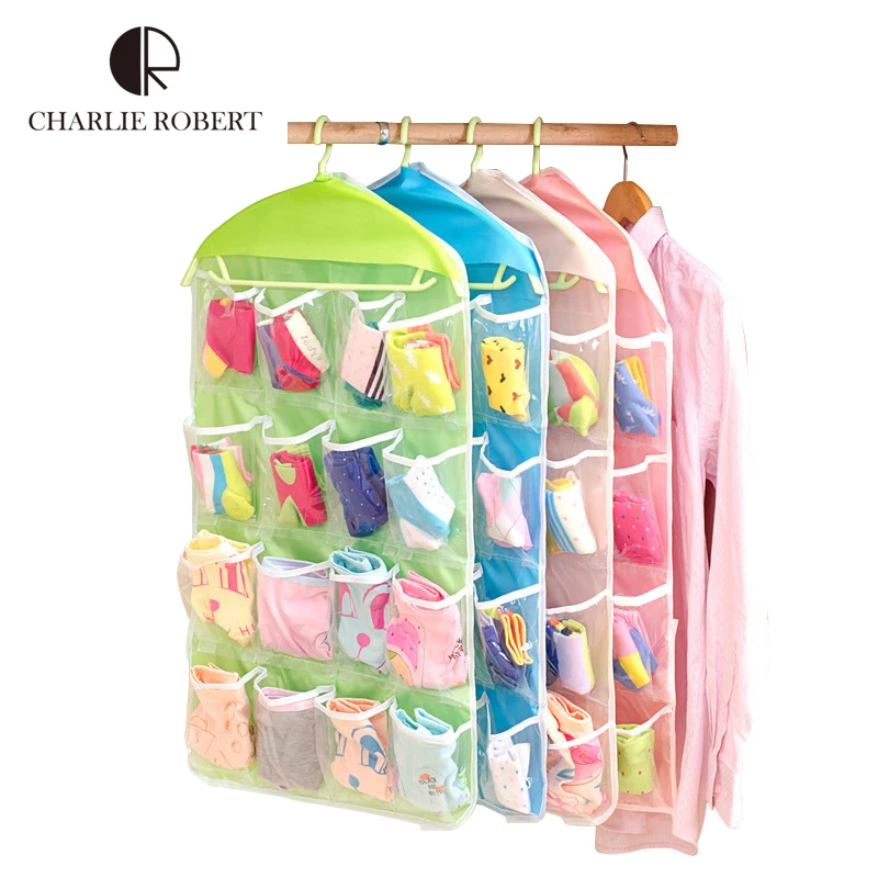New 2016 Clothing & Wardrobe Storage 16 Cells Househould Hanging Organizer Storage For Underwear & Socks 