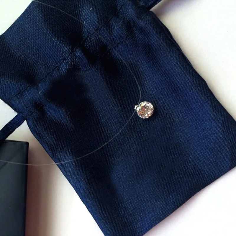 Прозрачное невидимое ожерелье из циркона Женское Ожерелье Bijoux белый розовый синий новые модные ювелирные изделия классический милый подарок