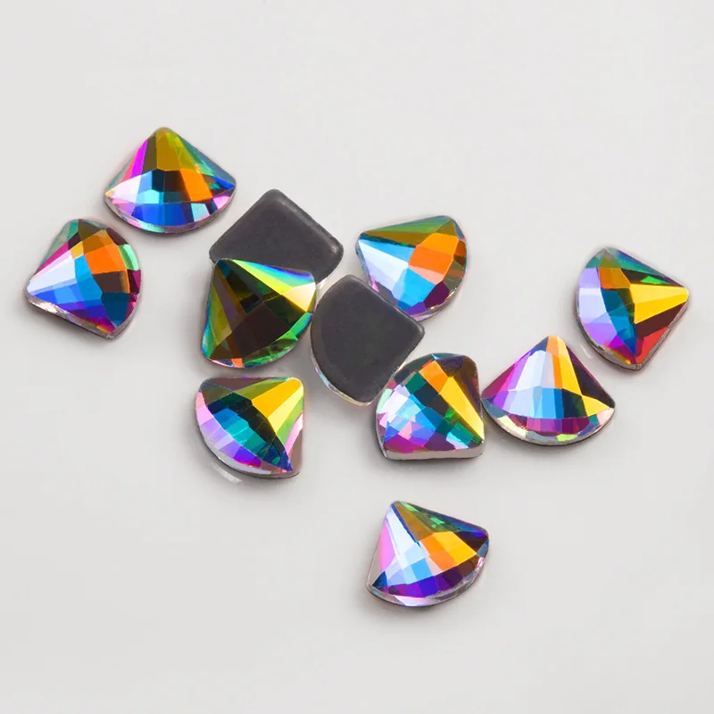 6x8mm Qiao исправление горный хрусталь различной формы смесь кристаллов стекло кристалл AB плоское дно железо на камне - Цвет: 6x8mm