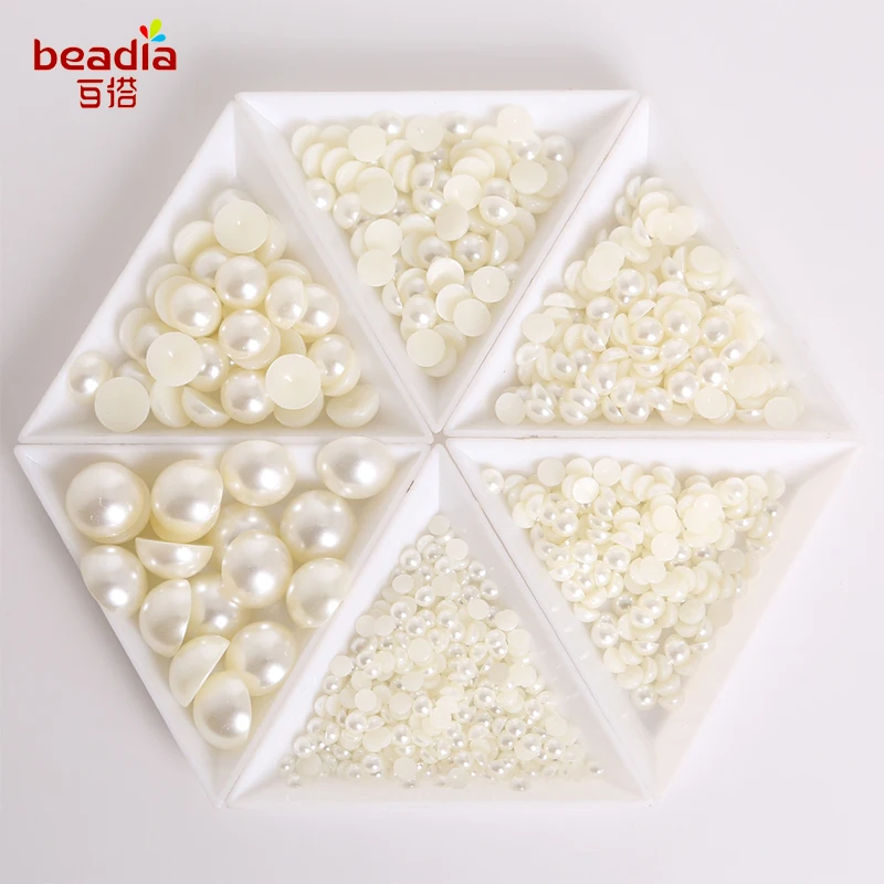 Искусственный жемчуг плоское дно не пористый полукруглый диаметр 1 5/2/2.