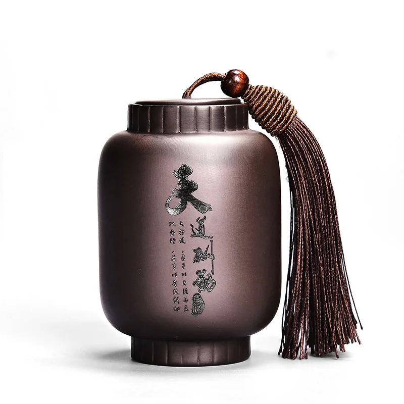 tiandaochouqin Чайная коробка в форме фонаря, Фиолетовый Глиняный чайный контейнер, мини контейнер для хранения, герметичный резервуар для портативного путешествия, влагостойкие Герметичные банки для хранения - Цвет: tiandaochouqin