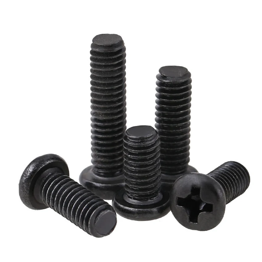 

100Pcs GB818 Black Round Pan Head Cross Phillips Machine Screws M2 M2.5 M3 Electronic Digital Small Screw
