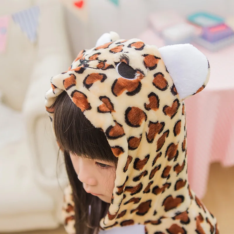 Leopard bear Jumpsuit For Children Kids Onesie Pajamas Cosplay Costume Clothing Halloween Carnival free &amp drop shipping | Тематическая