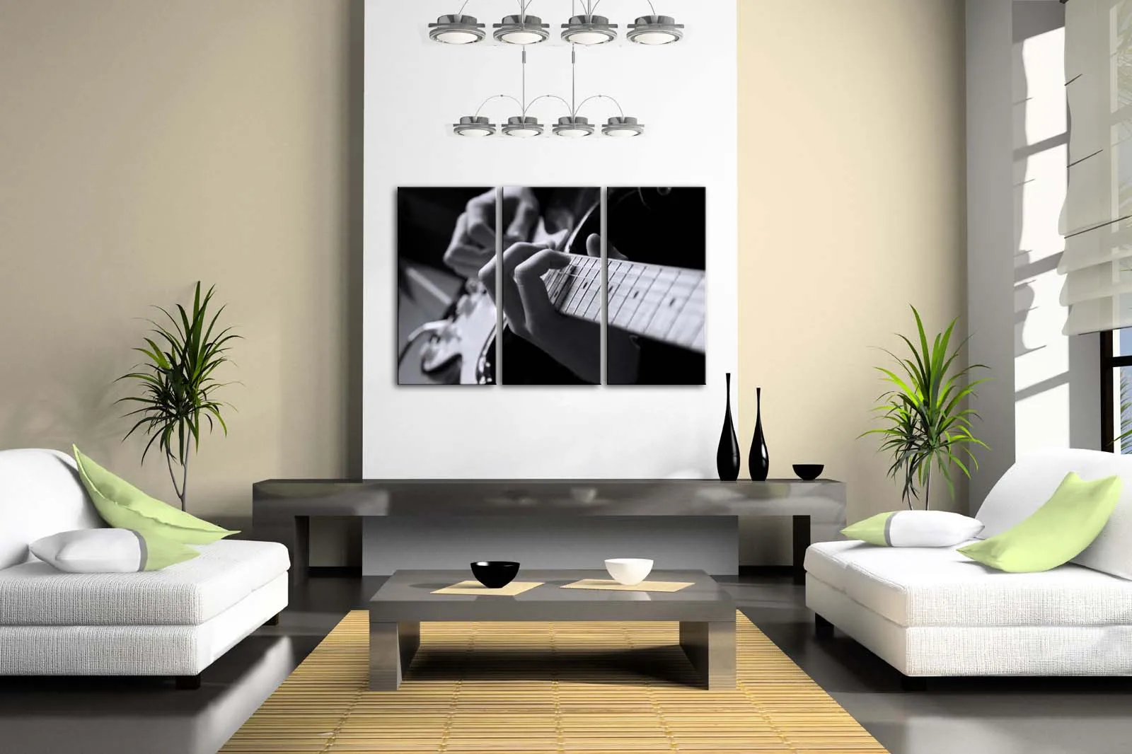 Framed Wall Art Pictures Man Guitar Canvas Print Music Modern Poster With Wooden Frame For Living Room Home Office Decor | Дом и сад