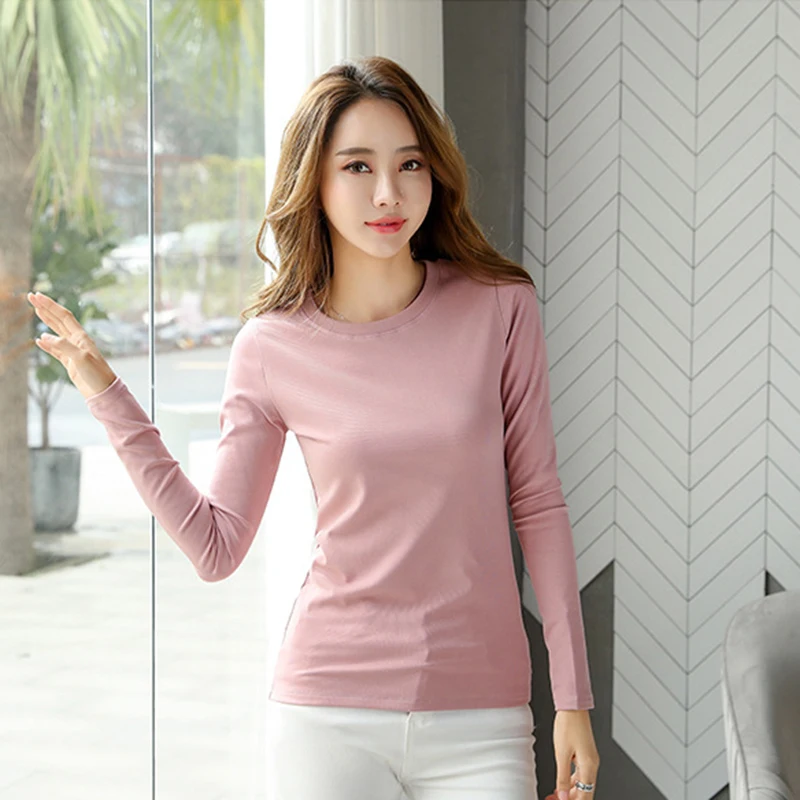 GGRIGHT высокое качество тонкий бархат теплые хлопковые футболки для женщин с