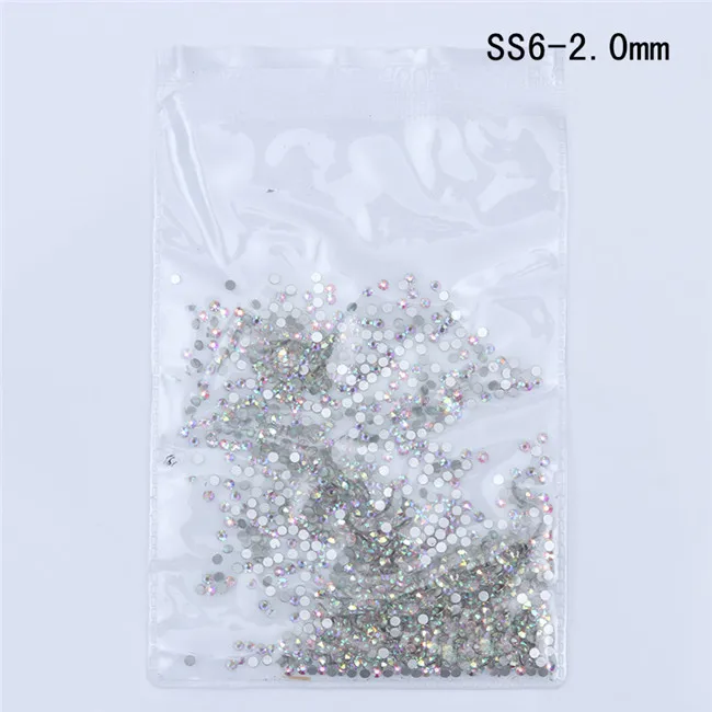 Size ss6 1440 шт SS3-SS10 Стразы с плоской задней поверхностью и AB для украшения ногтей, обуви и танцевального платья - Цвет: Size ss6