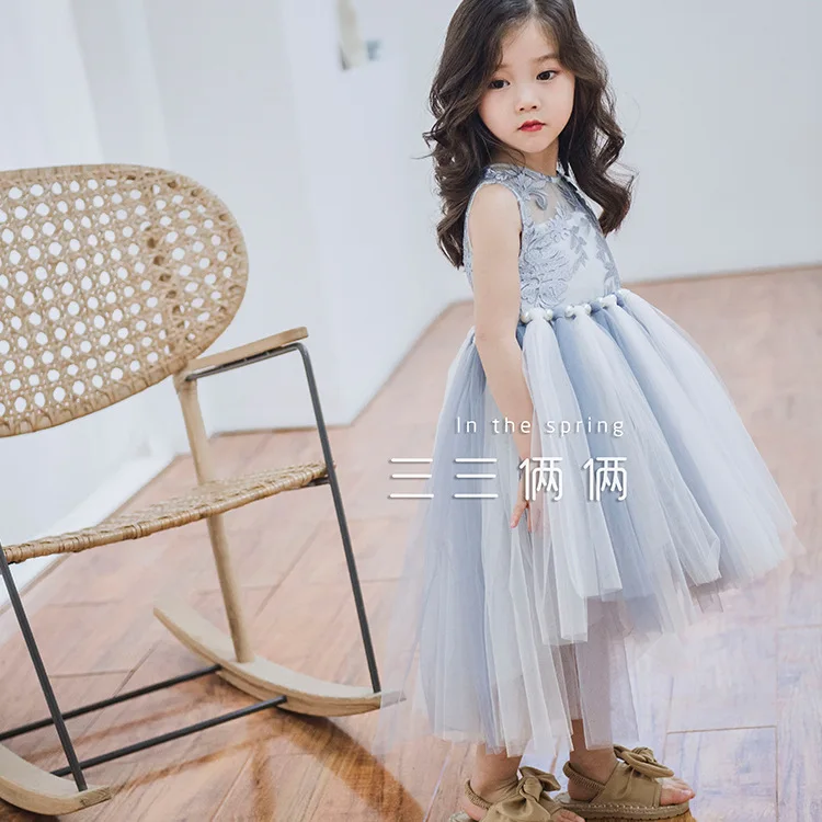 Платье для девочек коллекция 2019 года весеннее платье в Корейском стиле с