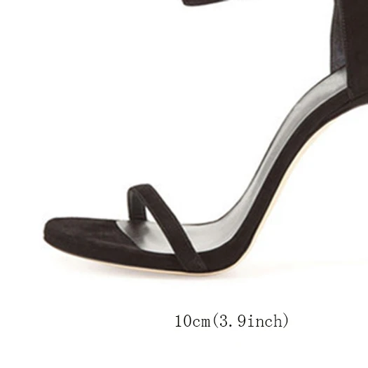 black suede 10cm Обувь для экзотических танцев; корейский стиль; свадебные туфли с открытым носком на каблуке; Фетиш; босоножки на шпильках; черные туфли-лодочки для стриптиза; женские блестящие туфли с ремешком на щиколотке - Цвет: black suede 10cm