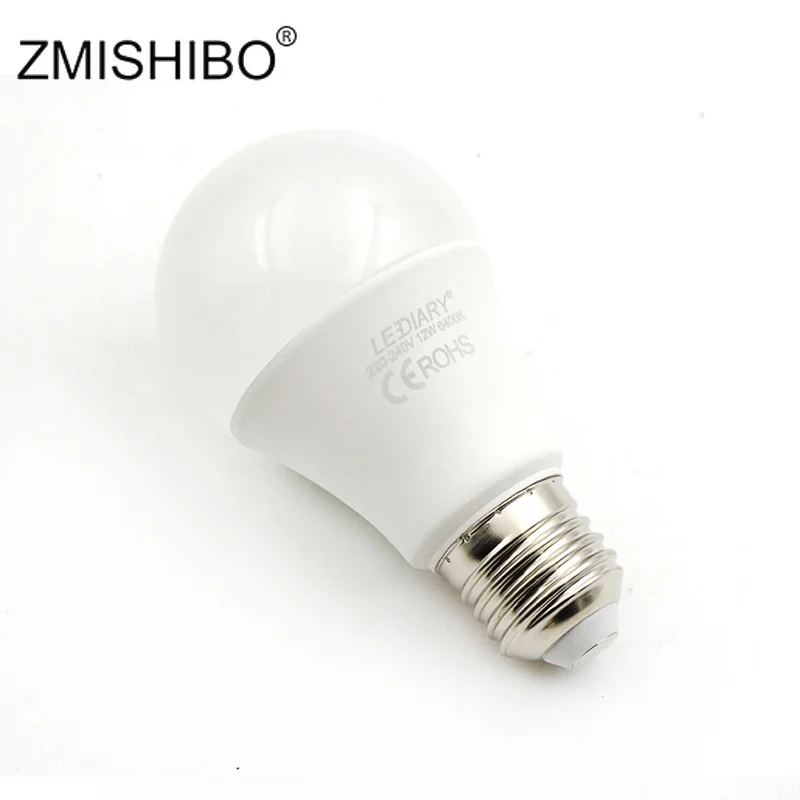 ZMISHIBO PC алюминиевые светодиодные лампы A60 E27 для гостиной супер яркие 12 Вт 220 В