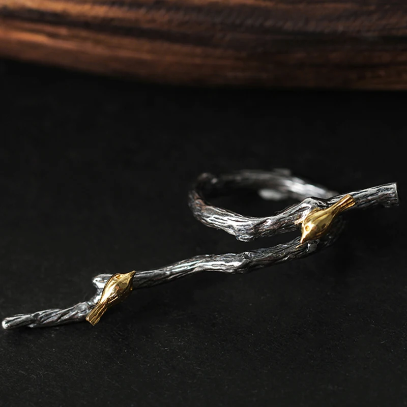 Женское кольцо в виде птицы Lotus Fun дизайнерское ручного изготовления из