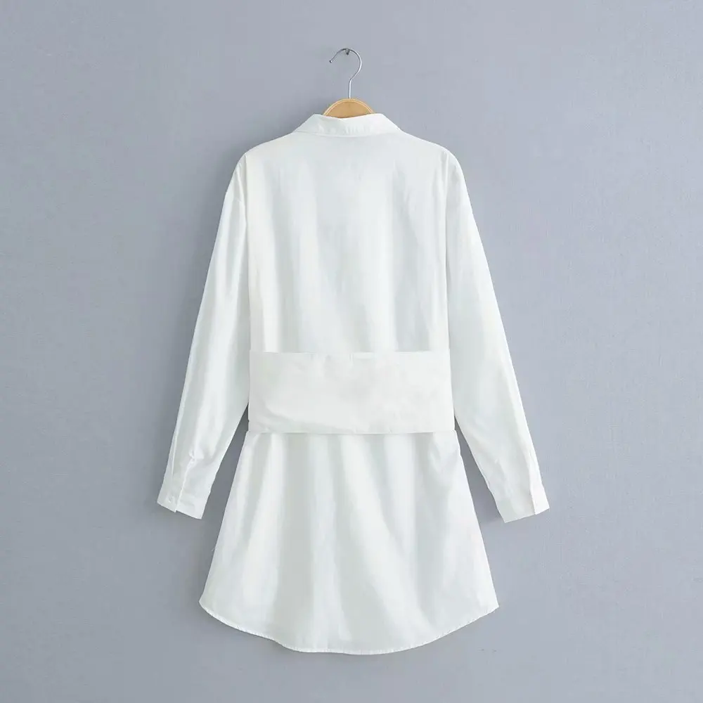Модный стиль 2019 Новая женская белая блузка с длинным рукавом и отложным