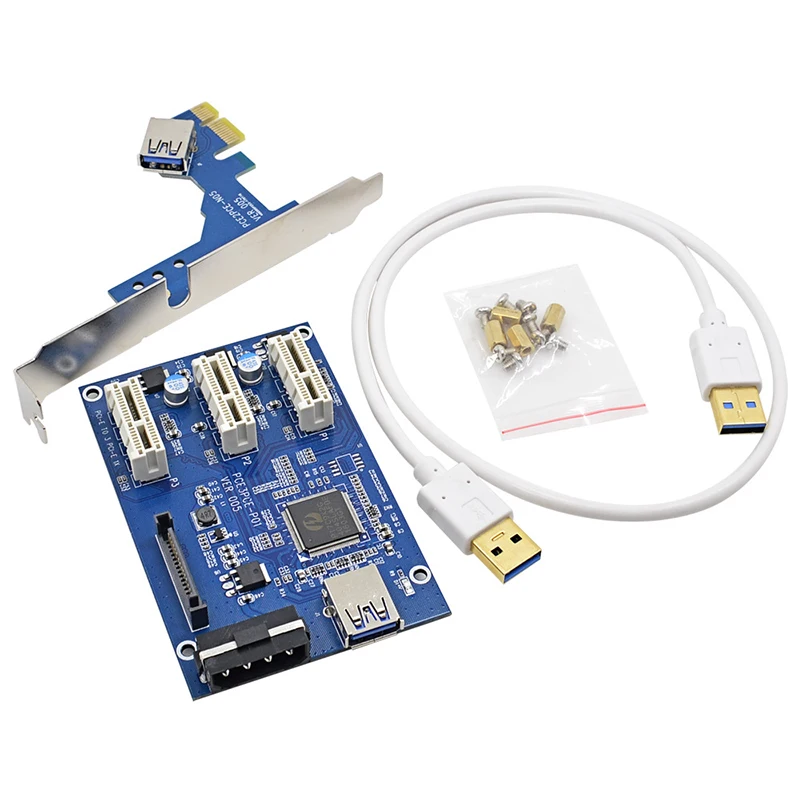 Хаб удлинитель Плата расширения Новый PCI e Express 1X к 3 портам переключатель