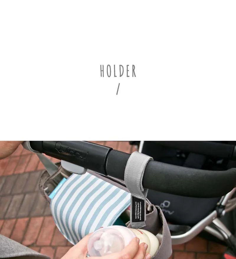 Hot Droship! Multifunctional Mummy Bag Diaper Bags Baby Diaper Nappy Polyester Stroller Striped Hanging Bag Bottle Hook Storage