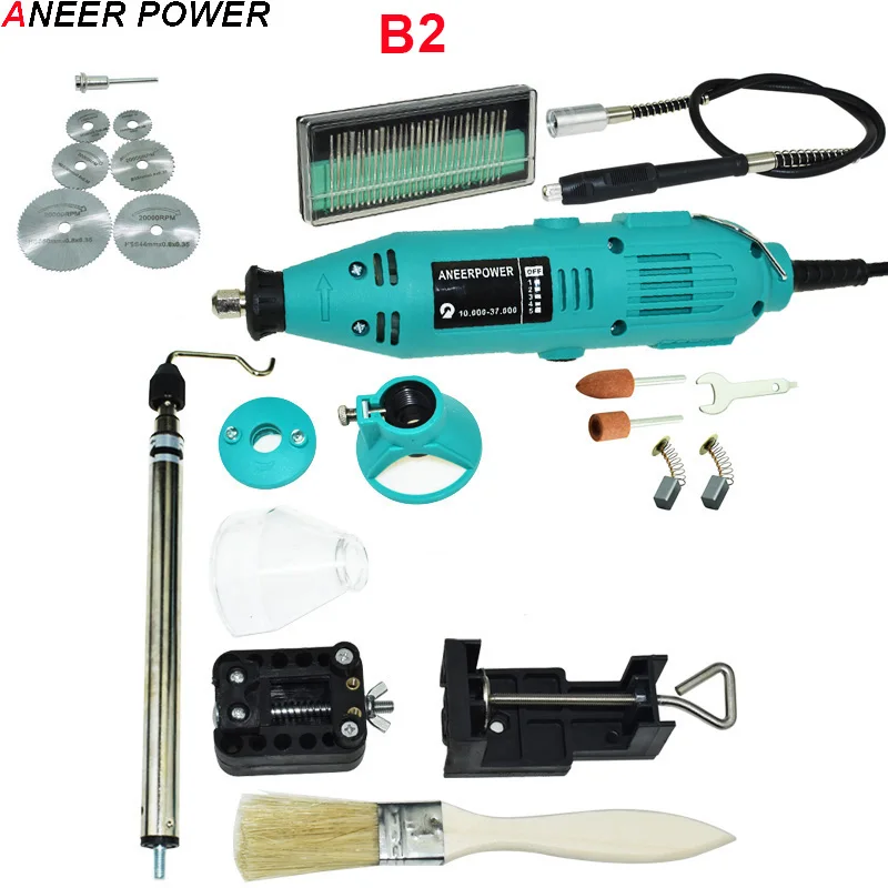 B2 Гравер Dremel мини-дрель 180 Вт Мини DIY сверлильный станок гравировкой перо мясорубки мини-электрический DIY дрель роторный инструмент полировки измельчить - Цвет: B2