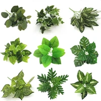 artificial plants plastic grass artificial turtle leaves wall green plant accessories wedding decoration potted fake flowers