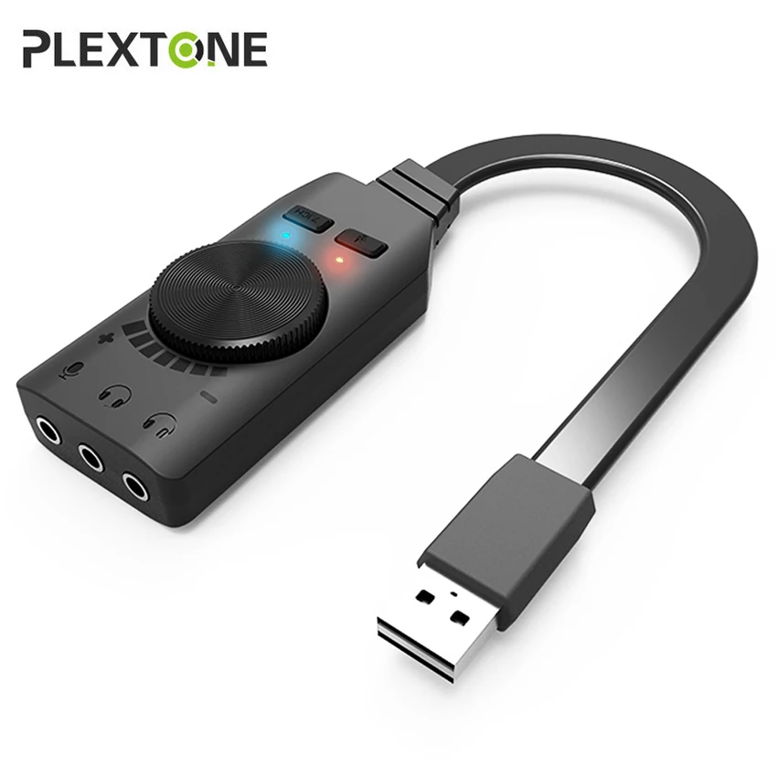 PLEXTONE GS3 гарнитура адаптер Виртуальный 7,1 канал USB внешняя звуковая карта наушники аудио интерфейс для компьютера ПК