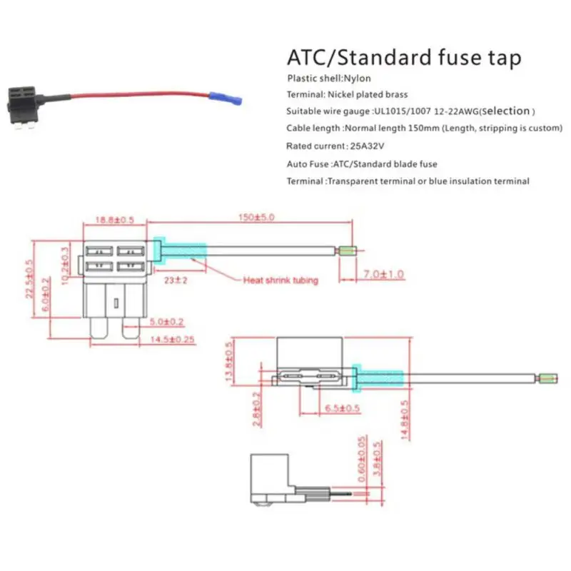 32 вольтовый мини/маленький/средний автомобильный держатель предохранителя