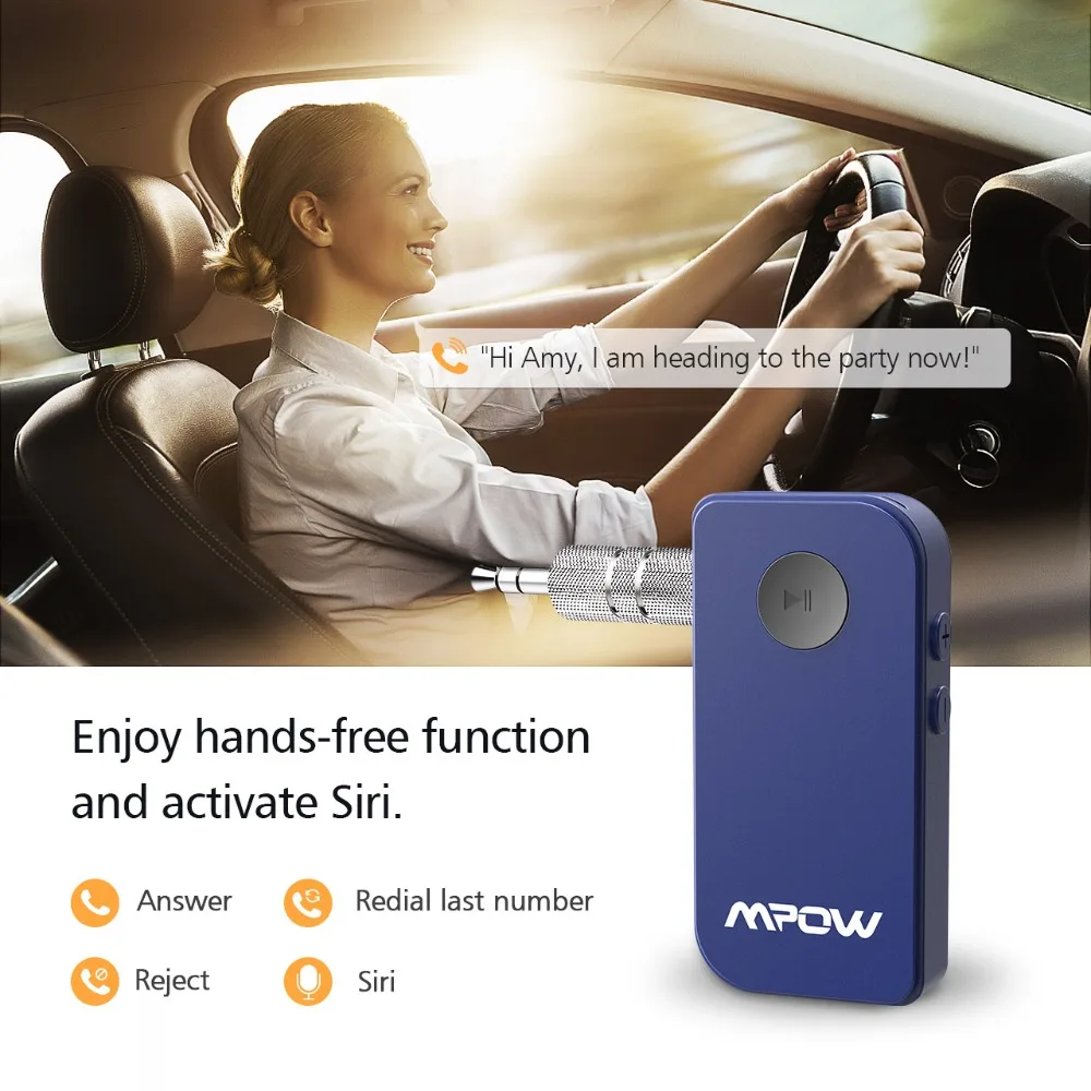 Беспроводной bluetooth приемник Mpow с разъемом 3 5 мм аудио музыкальный ресивер кабелем
