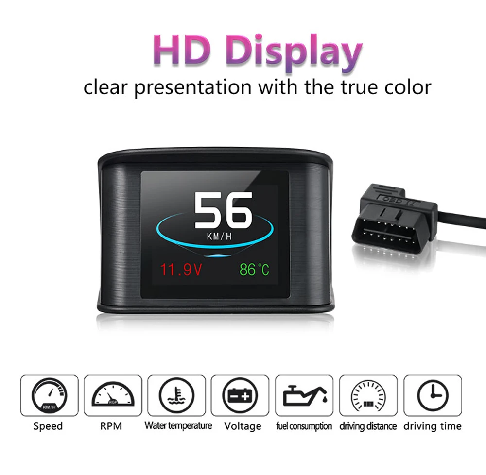 Head up дисплей gps OBD HUD автомобильный компьютер Спидометр напряжение расход топлива датчик температуры аварийная система мониторинга