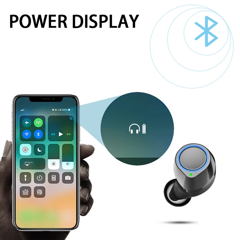 Беспроводная гарнитура Bluetooth наушники TWS 5 мини спортивные бас 3D стерео с