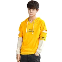 bormandic hooded solid yellow and black color long sleeve round neck sweatshirts coat casual kxp18 y46 40
