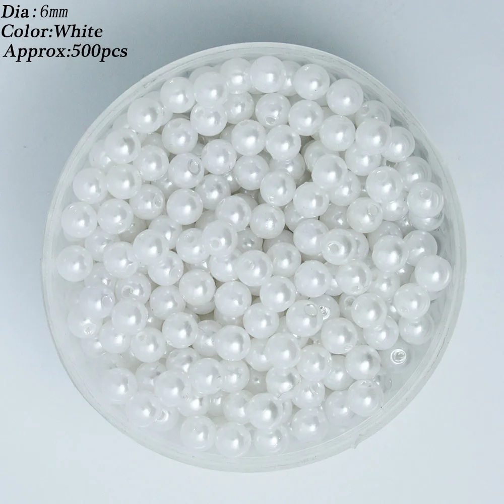Круглые бусины из пластика с имитацией под жемчуг аксессуары для изготовления