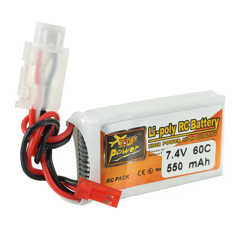 Аккумуляторная Lipo батарея ZOP power 7 4 в 550 мАч 70C 2 S JST штекер|jst plug|2s lipo batteryzop |