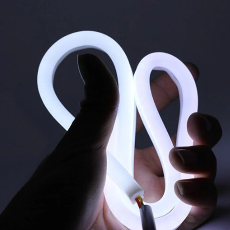 Бесплатная доставка гибкие автомобильные DRL Запуск поворотник белый