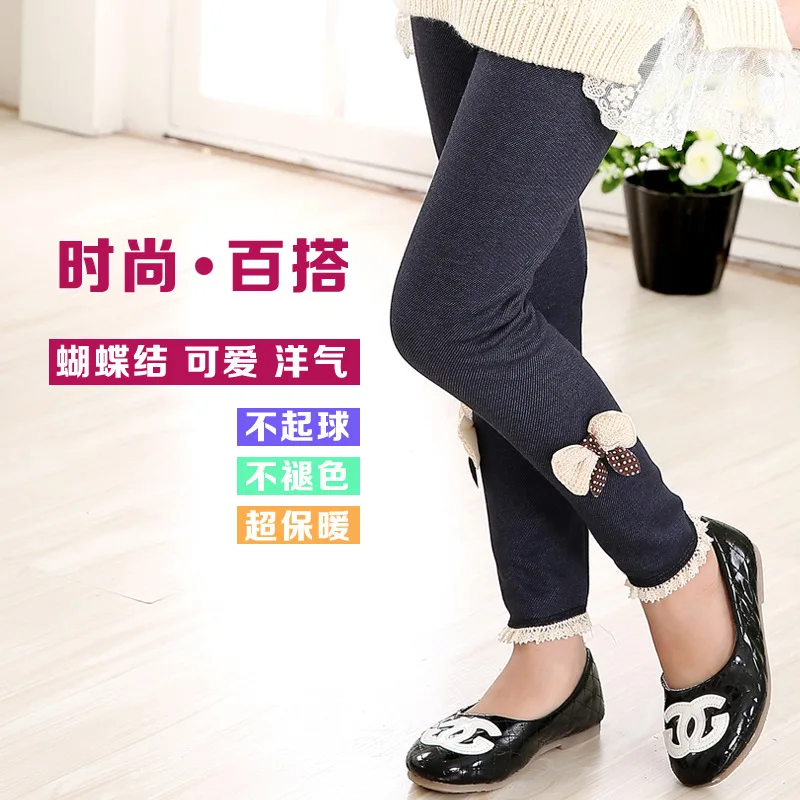 Зимние джинсы для девочек детские штаны Дети теплый | Мать и ребенок