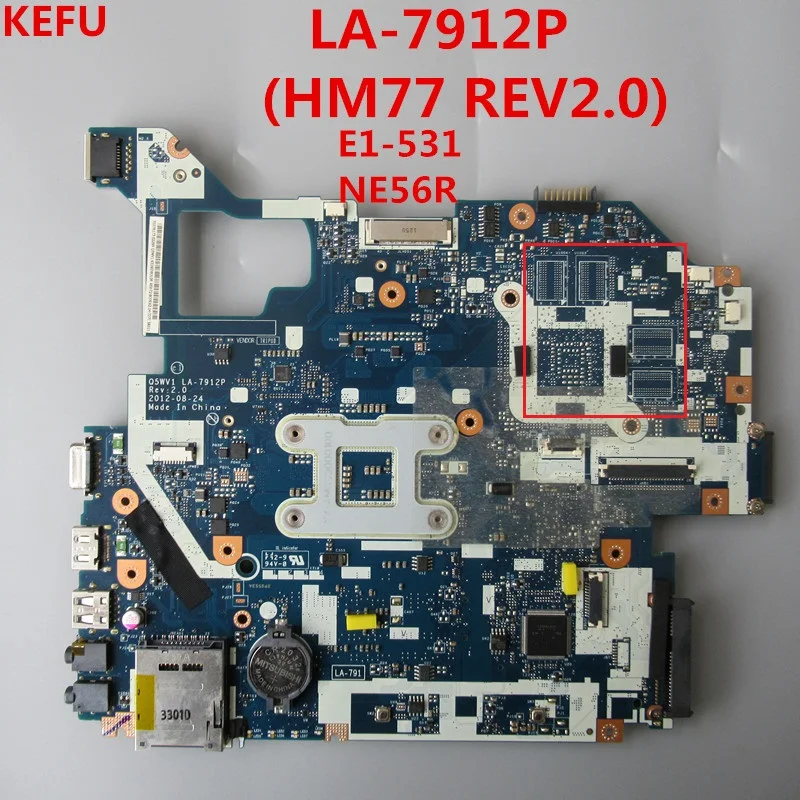 Материнская плата KEFU для Acer E1 571 531 V3 ноутбука Q5WVH HM77 100% рабочий|laptop motherboard|q5wvh