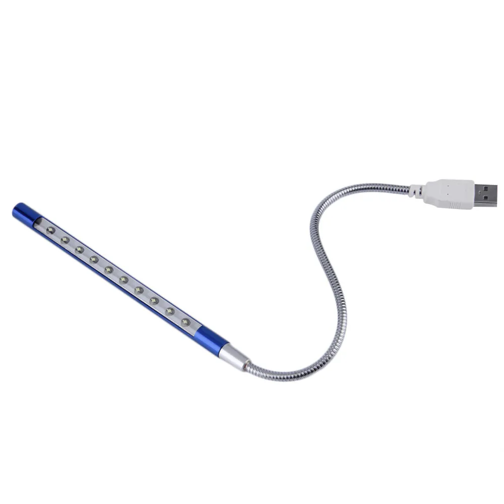Мини Гибкий 10 светодиодов USB свет компьютер лампа для чтения ноутбук, лэптоп, компьютер настольный ПК клавиатура оптом