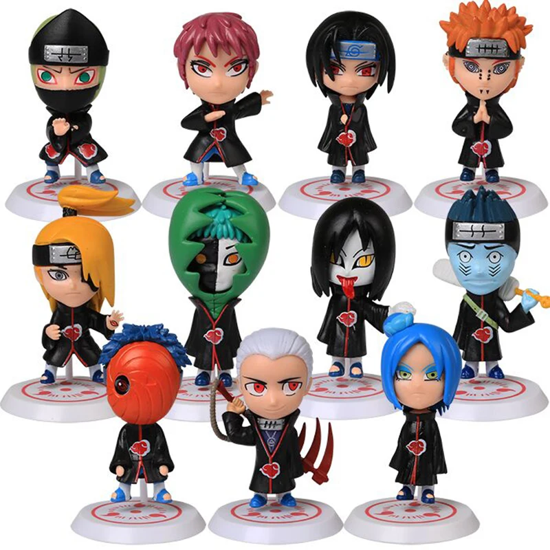Экшн-фигурки ELBCOS Akatsuki Uchiha sasuke KillerB sakura madara kakashi Zabuza Hidan Haku Orochimaru 7 см/2 5 дюйма модели