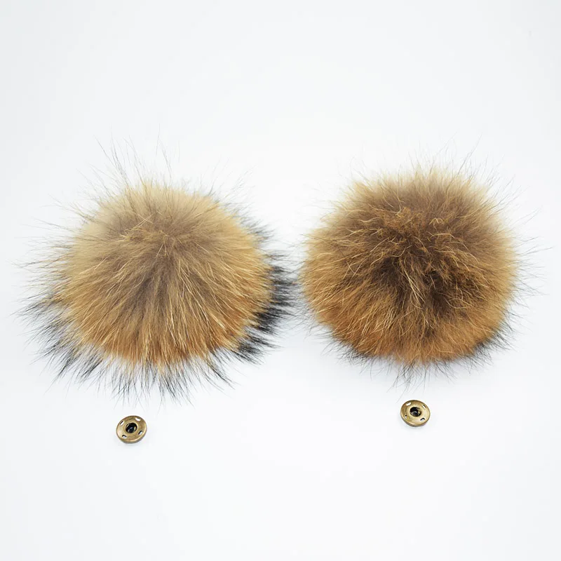 Помпон из натурального меха енота 5 шт./лот Большие меховые шарики для зимних