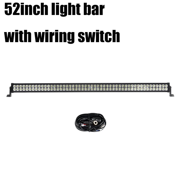52 wiring switch 22, 32, 42, 52 дюйма внедорожный светодиодный светильник 120 Вт, 180 Вт, 240 Вт, 300 Вт, 6000 К, точечный светильник, комбинированный луч для джипа, внедорожника, уаза, вездехода, грузовика, рабочий светильник - Цвет: 52 wiring switch