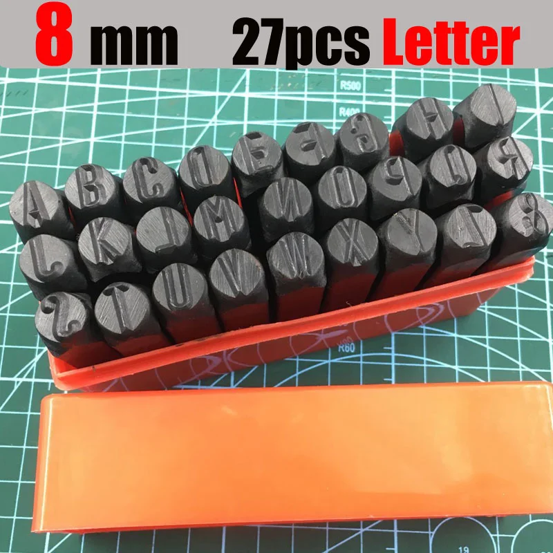 8mm letter Кожаное буквенно-цифровое уплотнение инструмент для работы седло инструмент для изготовления гравировки Кожа ремесло штамп штамповка твердого металла инструмент для печати - Цвет: 8mm letter