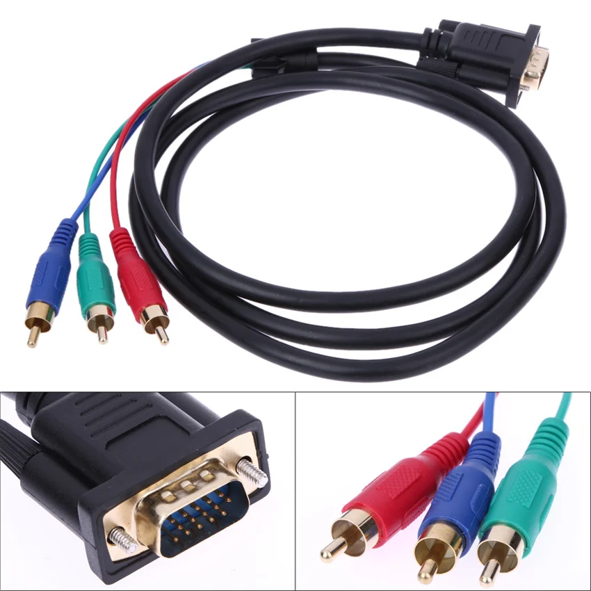 Новый 1 5 м футов VGA к ТВ 3 RCA компонентный av адаптер кабель для ПК ноутбука|vga to tv|vga