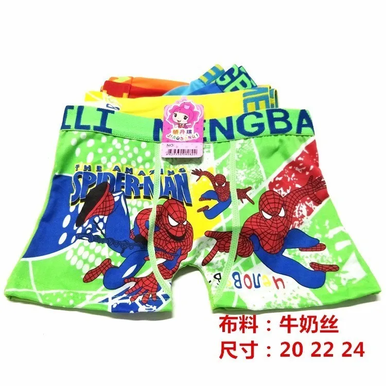 4 шт./лот Новинка нижнее белье для мальчиков и девочек с человеком-пауком